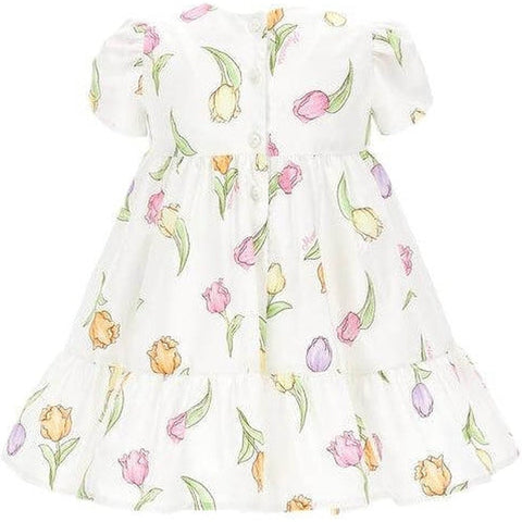 Monnalisa Baby Girls White Tulip Dress