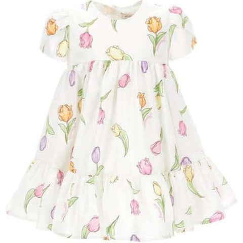 Monnalisa Baby Girls White Tulip Dress