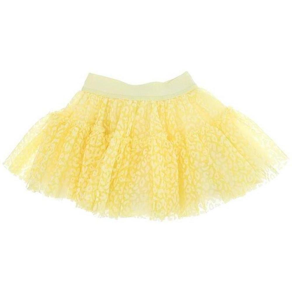 Monnalisa Baby Girls Yellow Leopard Tulle Skirt