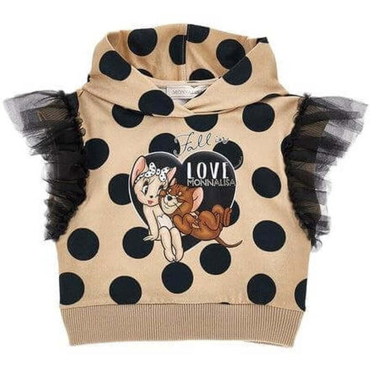 Girls Beige Jerry & Cherie Tulle Hoodie