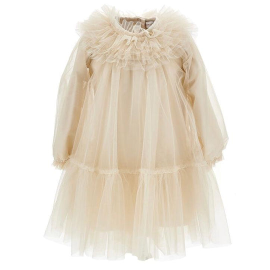 Girls Beige Tulle Dress