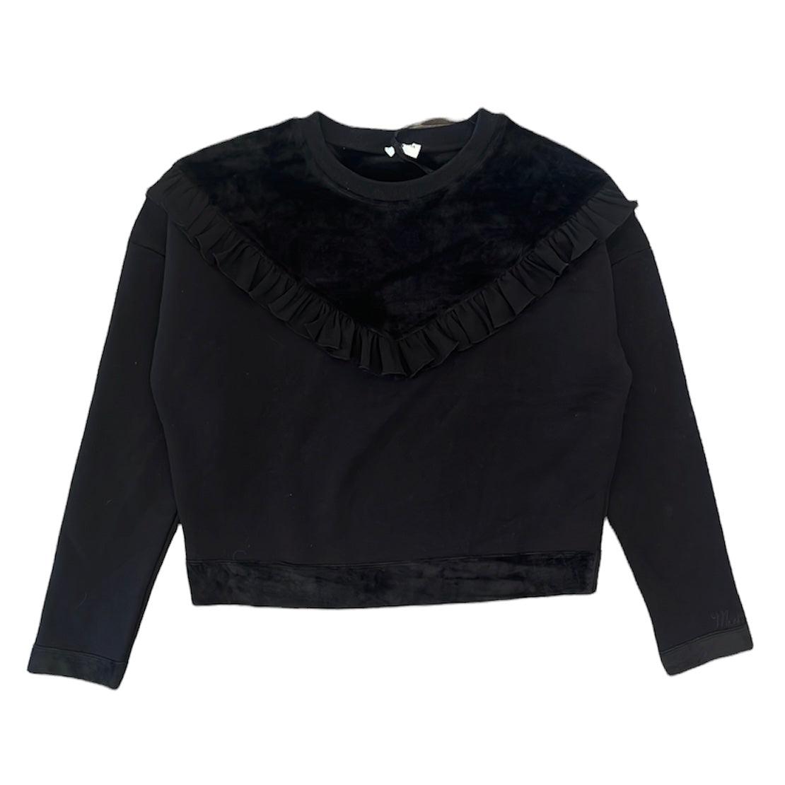 Monnalisa Girls Black Velour Sweatshirt