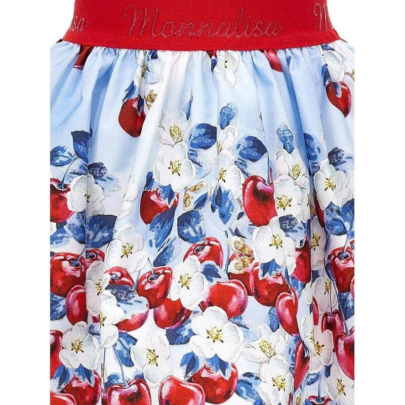 Monnalisa Girls Blue Cherry Skirt