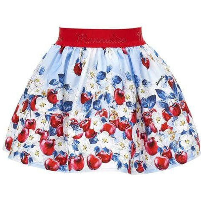 Monnalisa Girls Blue Cherry Skirt