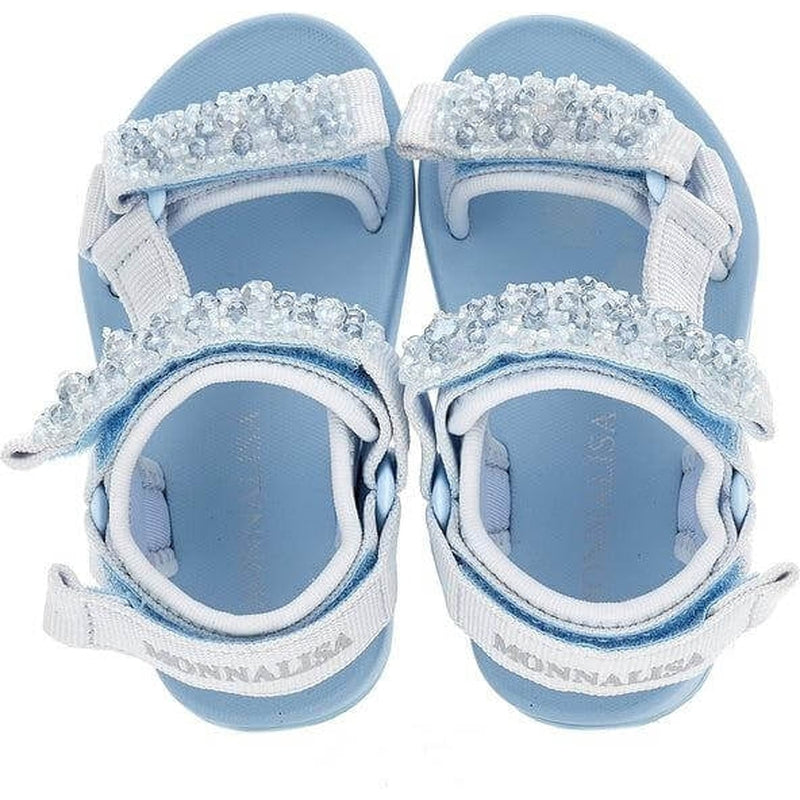 Monnalisa Girls Blue Jewel Sandals