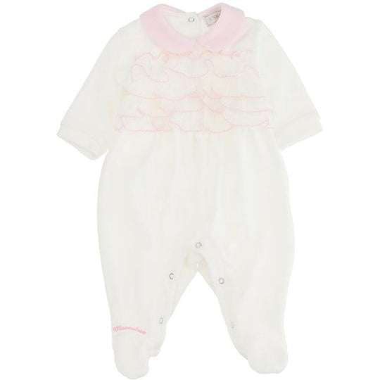 Girls Cream Frill Babygrow