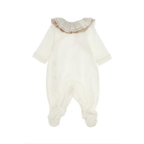 Monnalisa Girls Cream Leopard Print Babygrow