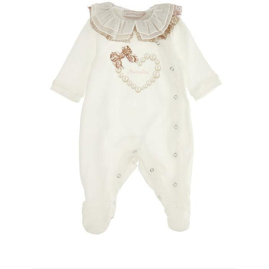 Girls Cream Leopard Print Babygrow