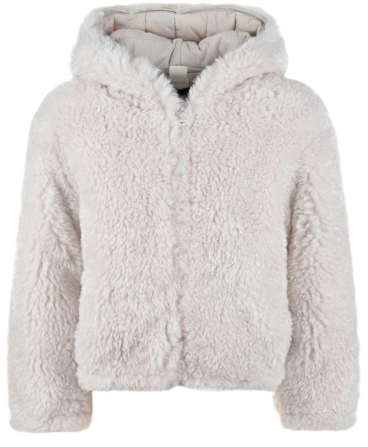 Monnalisa Girls Cream Soft eco-fur Jacket