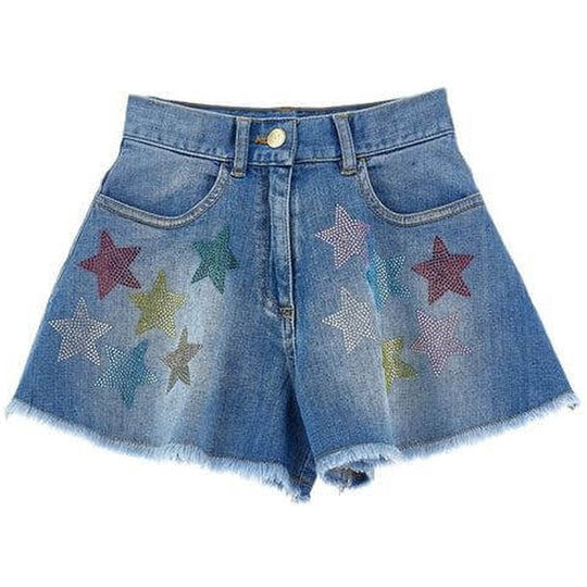 Girls Denim Star Shorts