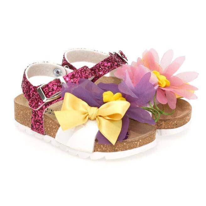 Monnalisa Girls Flower Glitter Sandal