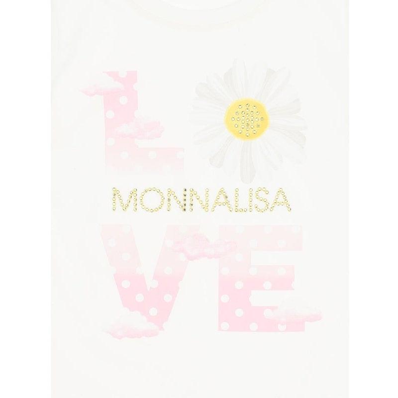 Monnalisa Girls Ivory & Pink Love T-Shirt