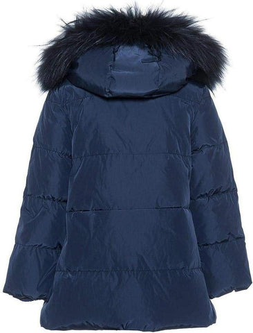 Monnalisa Girls Navy Down Padded Coat