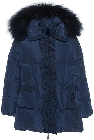 Monnalisa Girls Navy Down Padded Coat