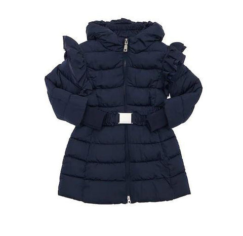 Monnalisa Girls Navy Frill Coat