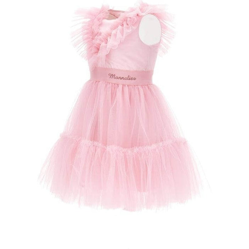 Monnalisa Girls Pale Pink Tulle Dress