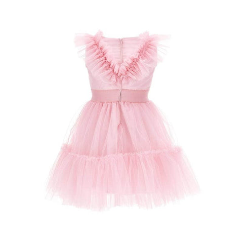 Monnalisa Girls Pale Pink Tulle Dress