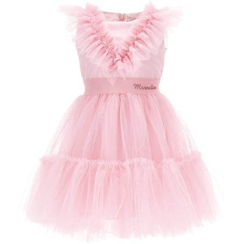 Monnalisa Girls Pale Pink Tulle Dress