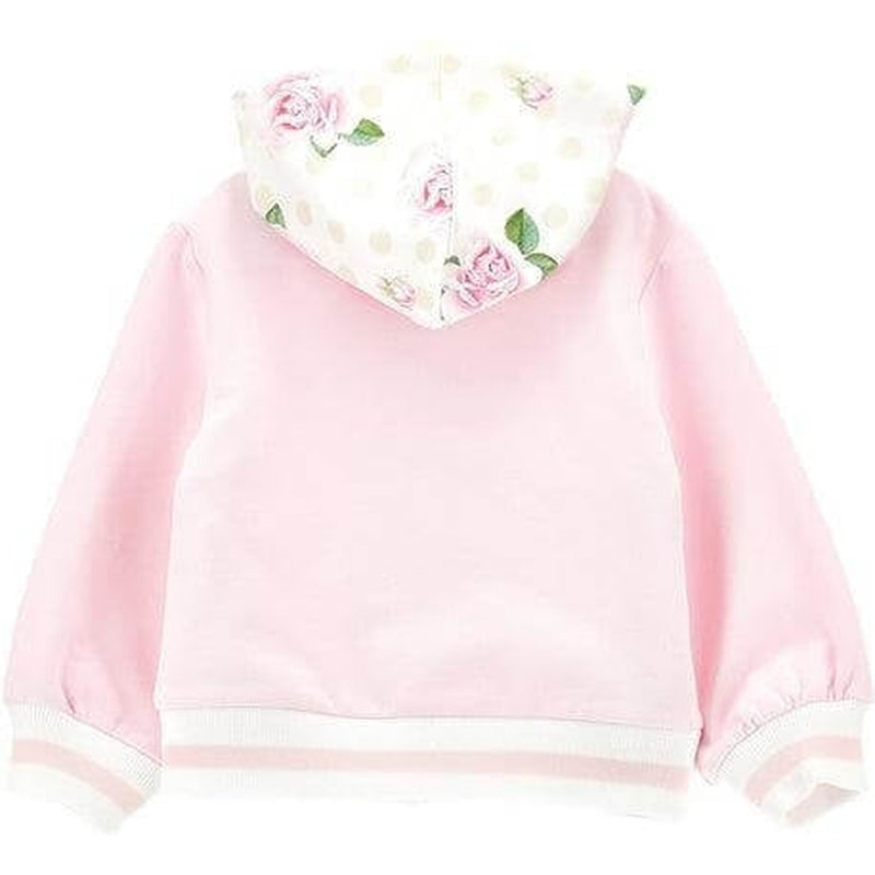 Monnalisa Girls Pink Bear Zip Up Hoodie