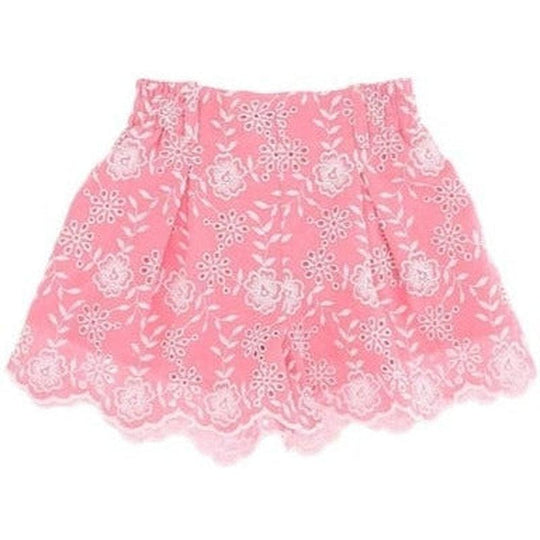 Girls Pink Broderie Anglaise Shorts