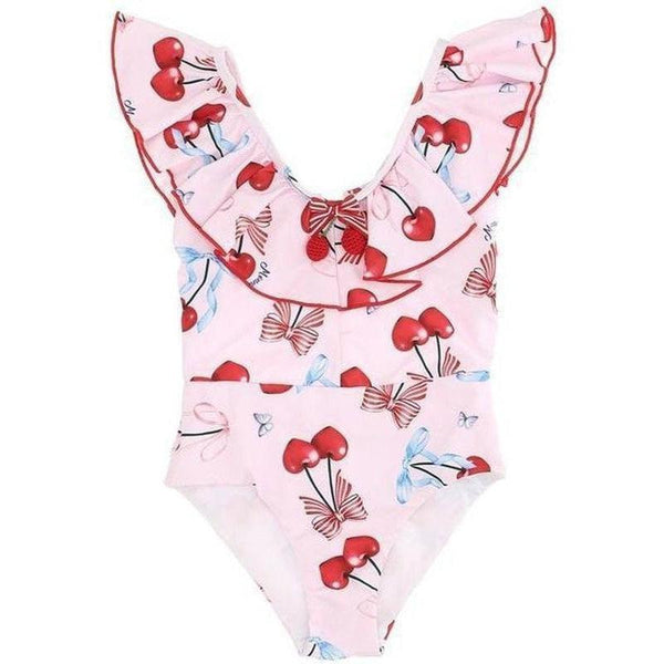 Girls Pink Cherry Swimsuit Liverpool