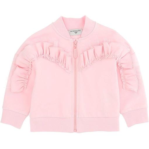 Monnalisa Girls Pink Frill Zip Up