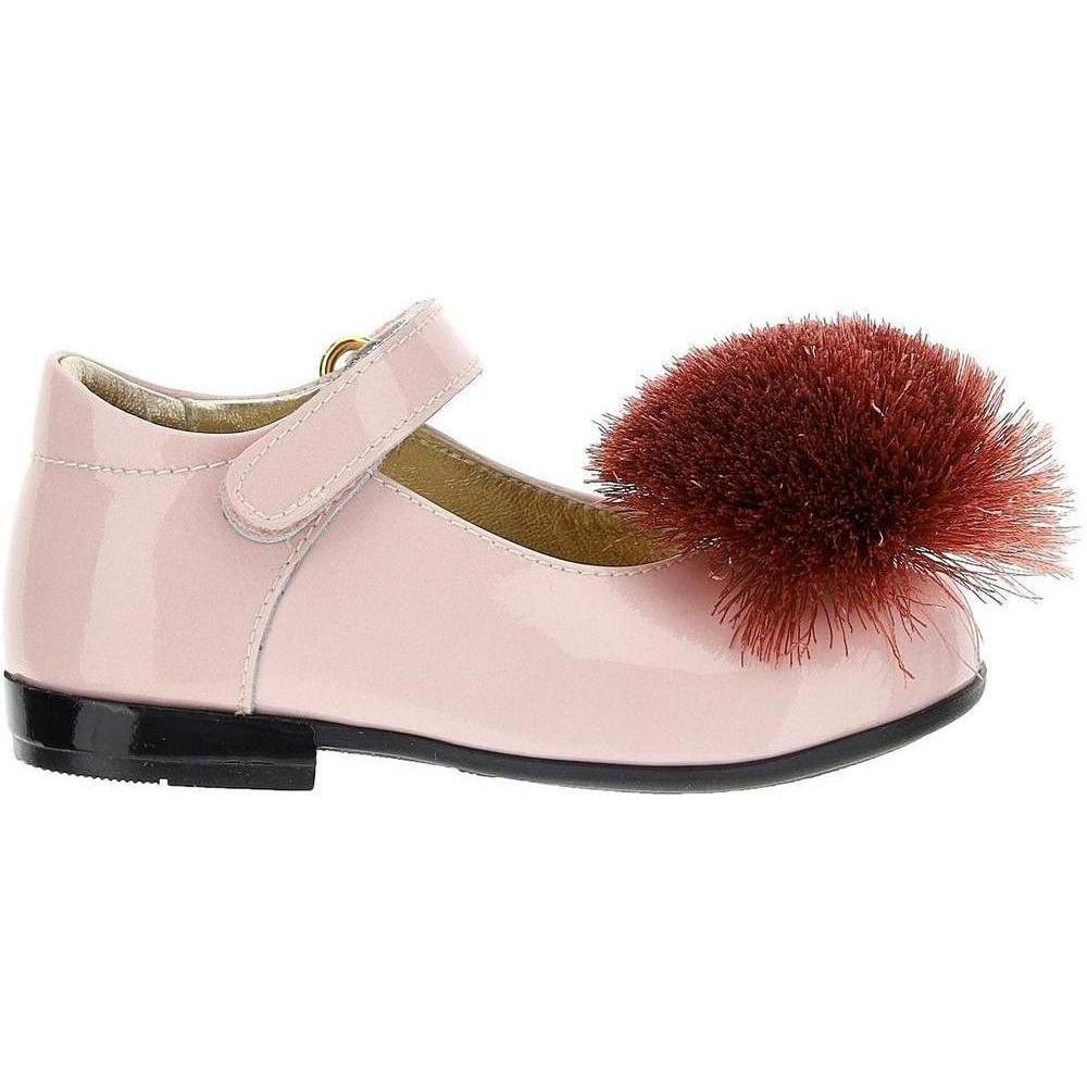 Monnalisa Girls Pink Pom Pom Shoes