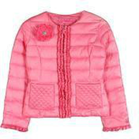 Monnalisa Girls Pink Poppy Coat