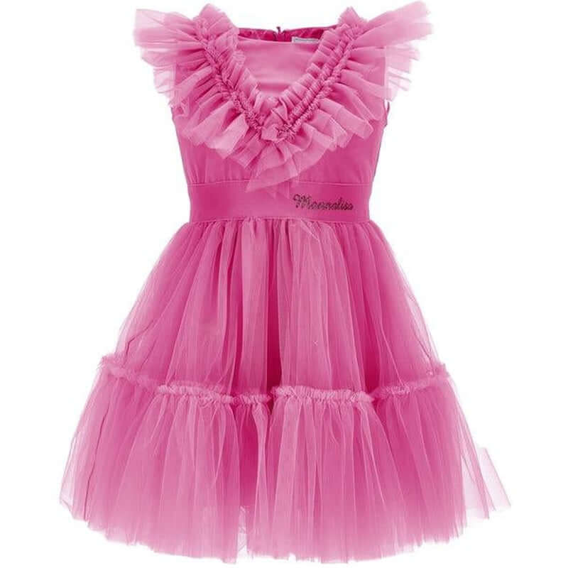 Monnalisa Girls Pink Tulle Dress