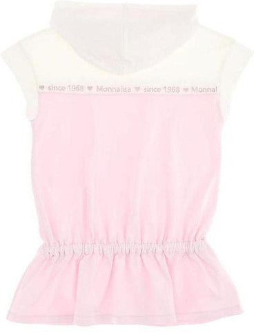 Monnalisa Girls Pink Two Tone Dress With Crystals