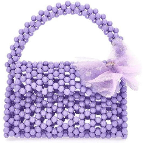 Monnalisa Girls Purple Bead Bag
