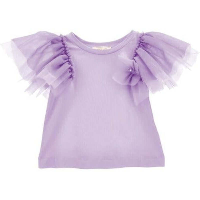 Monnalisa Girls Purple Tulle T-shirt