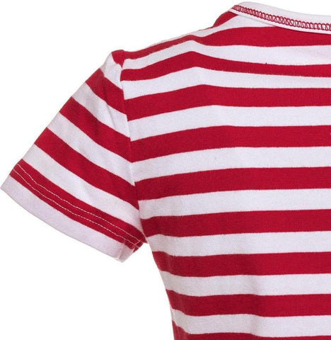 Monnalisa Girls Red And White Striped T-Shirt