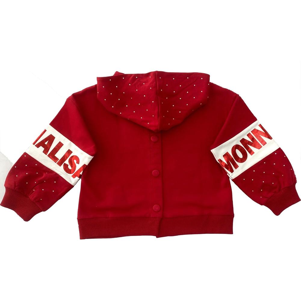Monnalisa Girls Red Crystal Stud Sweatshirt