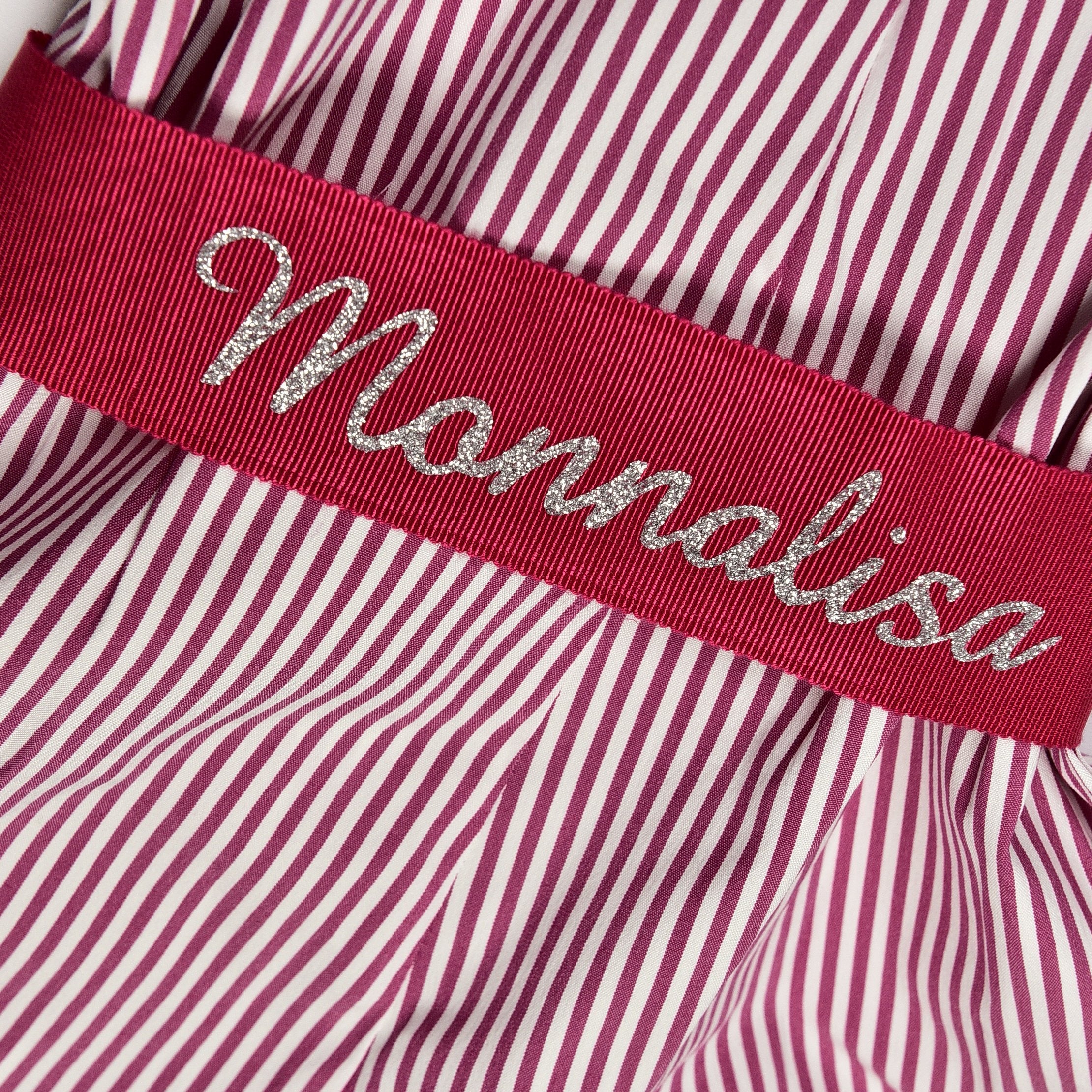 Monnalisa Girls Red Stripe Frill Playsuit