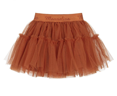 Monnalisa Girls Rust Tulle Skirt