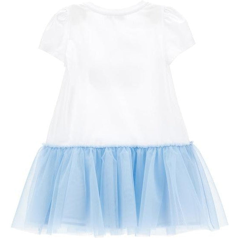Monnalisa Girls White & Blue Tulle Cherry Dress