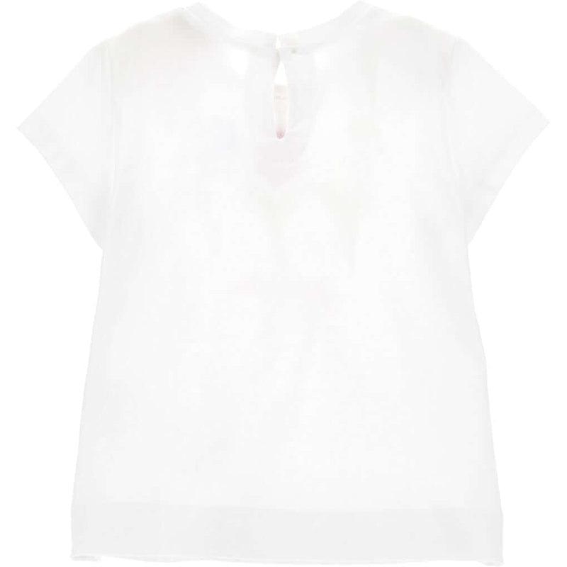 Monnalisa Girls White Flowers T-shirt