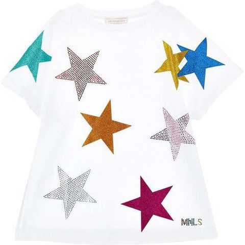 Monnalisa Girls White Star T-shirt