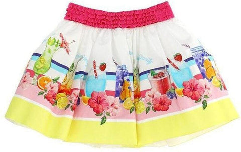 Monnalisa Girls White Summer Party Skirt