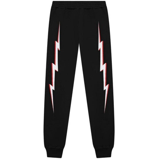 Boys Black Lightening Bolt Joggers