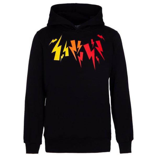 Boys Black Multi Coloured Lightning Bolt Hoodie