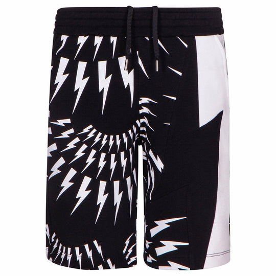 Boys Black Thunderbolt Shorts