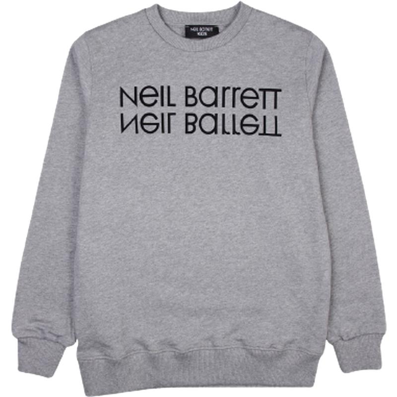 Neil Barrett Boys Grey Double Logo Sweatshirt