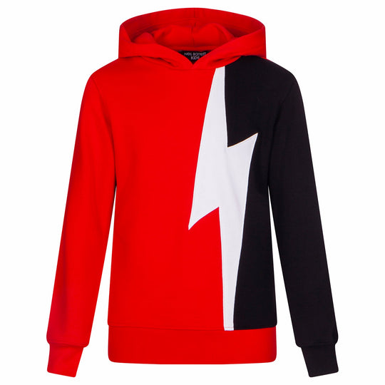 Boys Red Bolt Hoodie