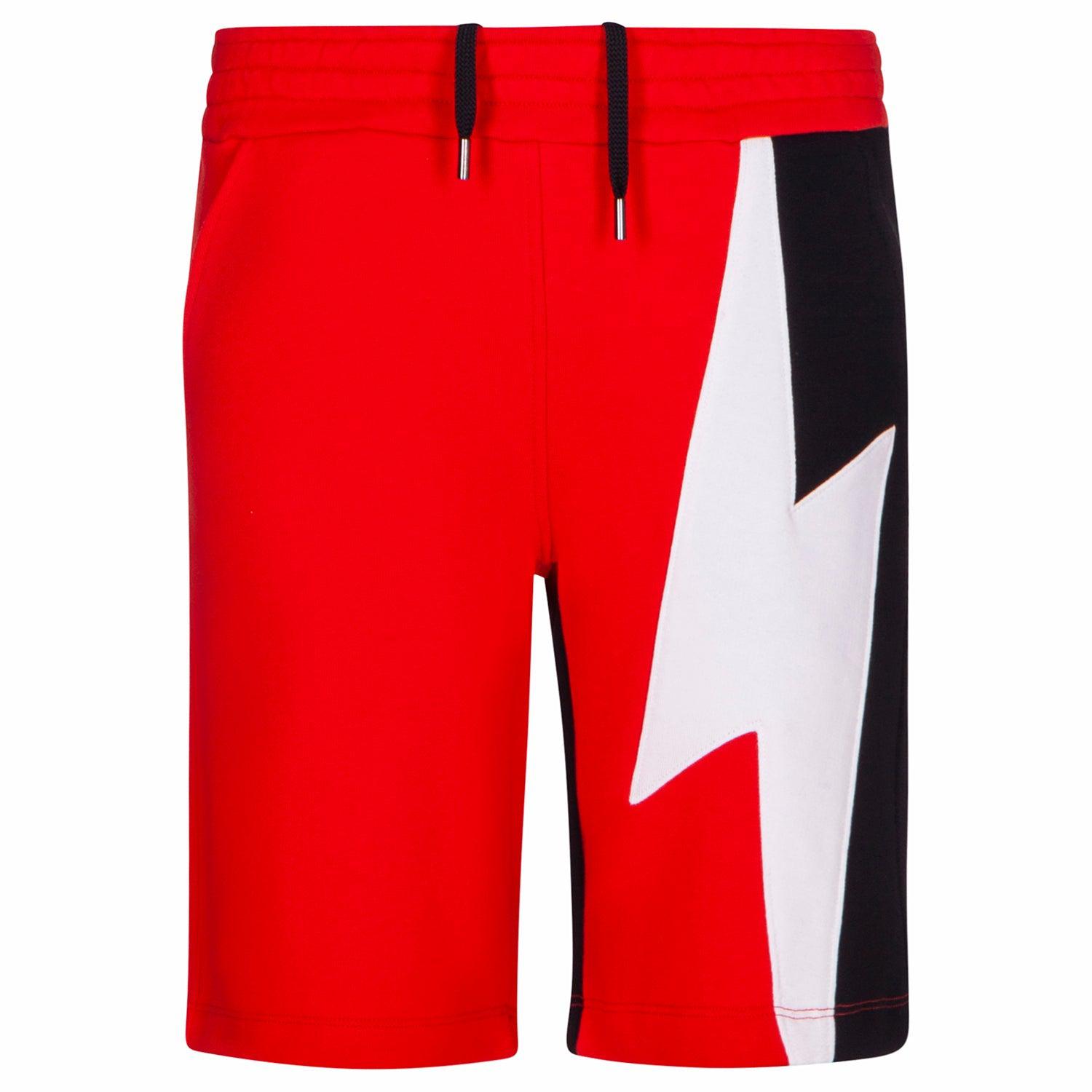 Neil Barrett Boys Red Bolt Shorts