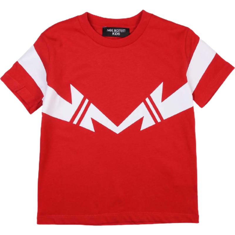 Neil Barrett Boys Red Bolt T-Shirt