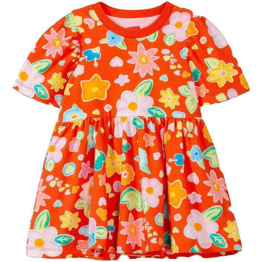 Girls Orange Drendy Dress