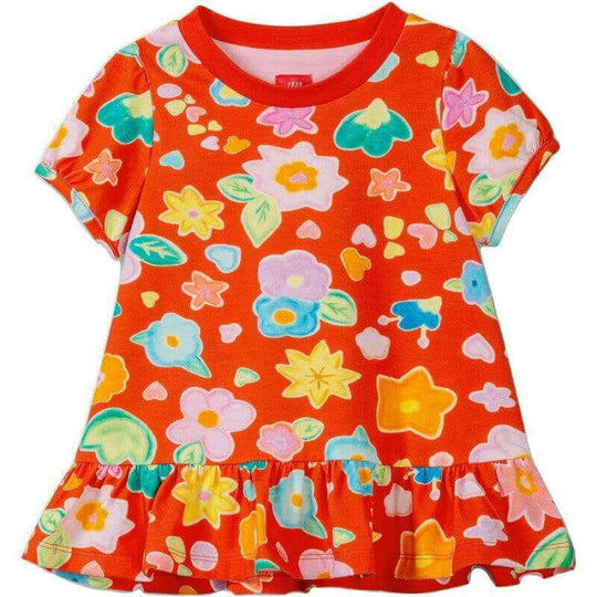 Girls Orange Tartje short sleeve Tunic