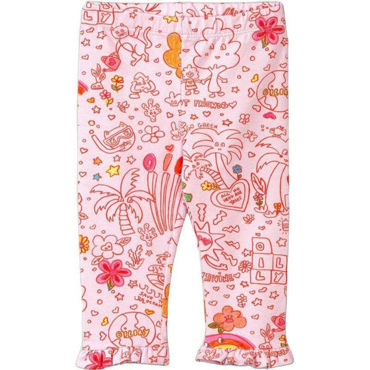 Girls Pink Pebbles Leggings